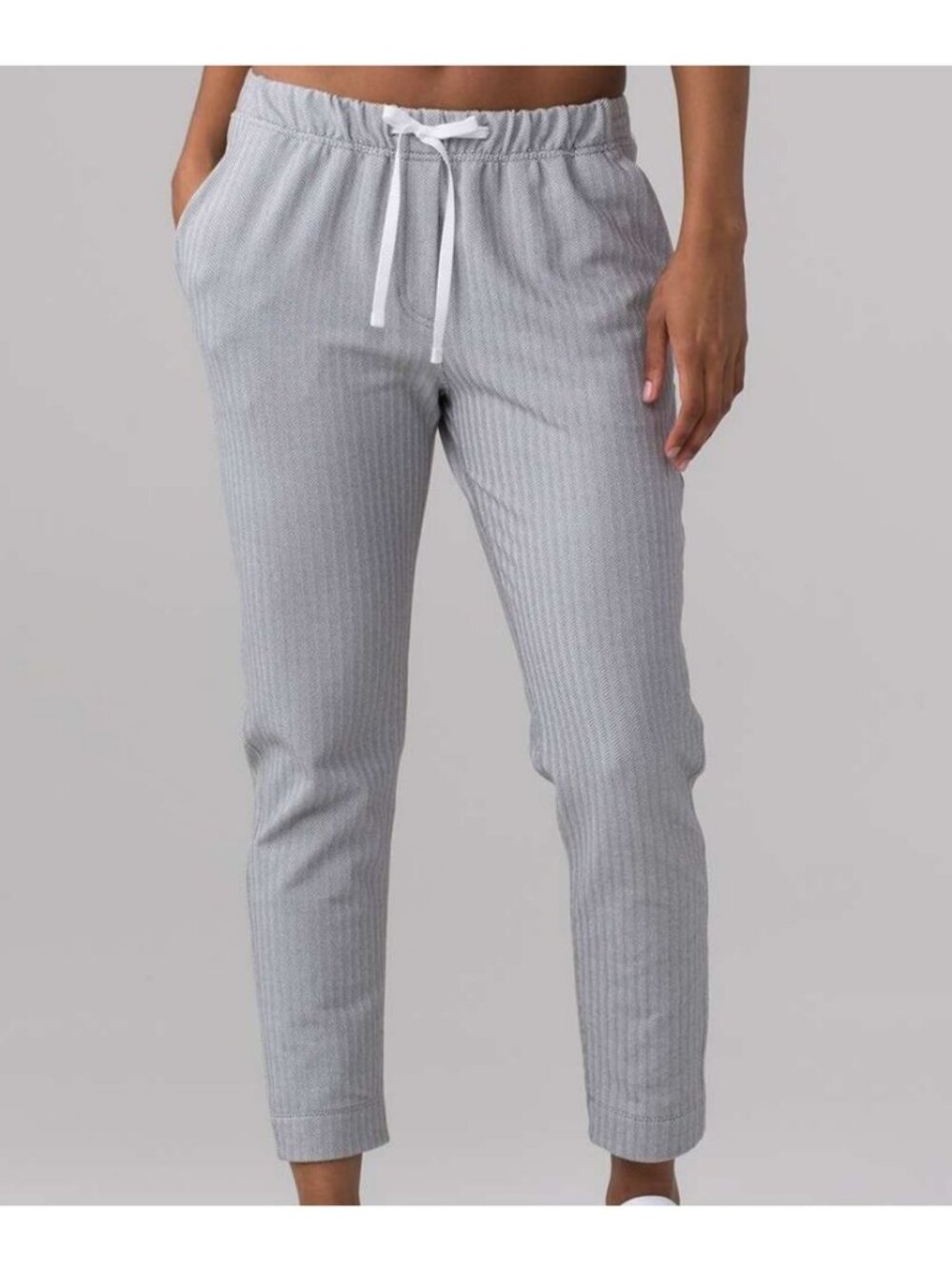 Lululemon Jet Crop Slim 7/8 Pant Luon Gray Heathered Herringbone W6AE9S Womens 6